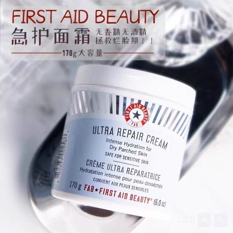 First Aid Beauty Ultra Repair Cream 170g large capacity intense hydrating barrier rescue cream fragrance alcohol free soothe red irritated dry flaky sensitive skin multi-use face body moisturizer
