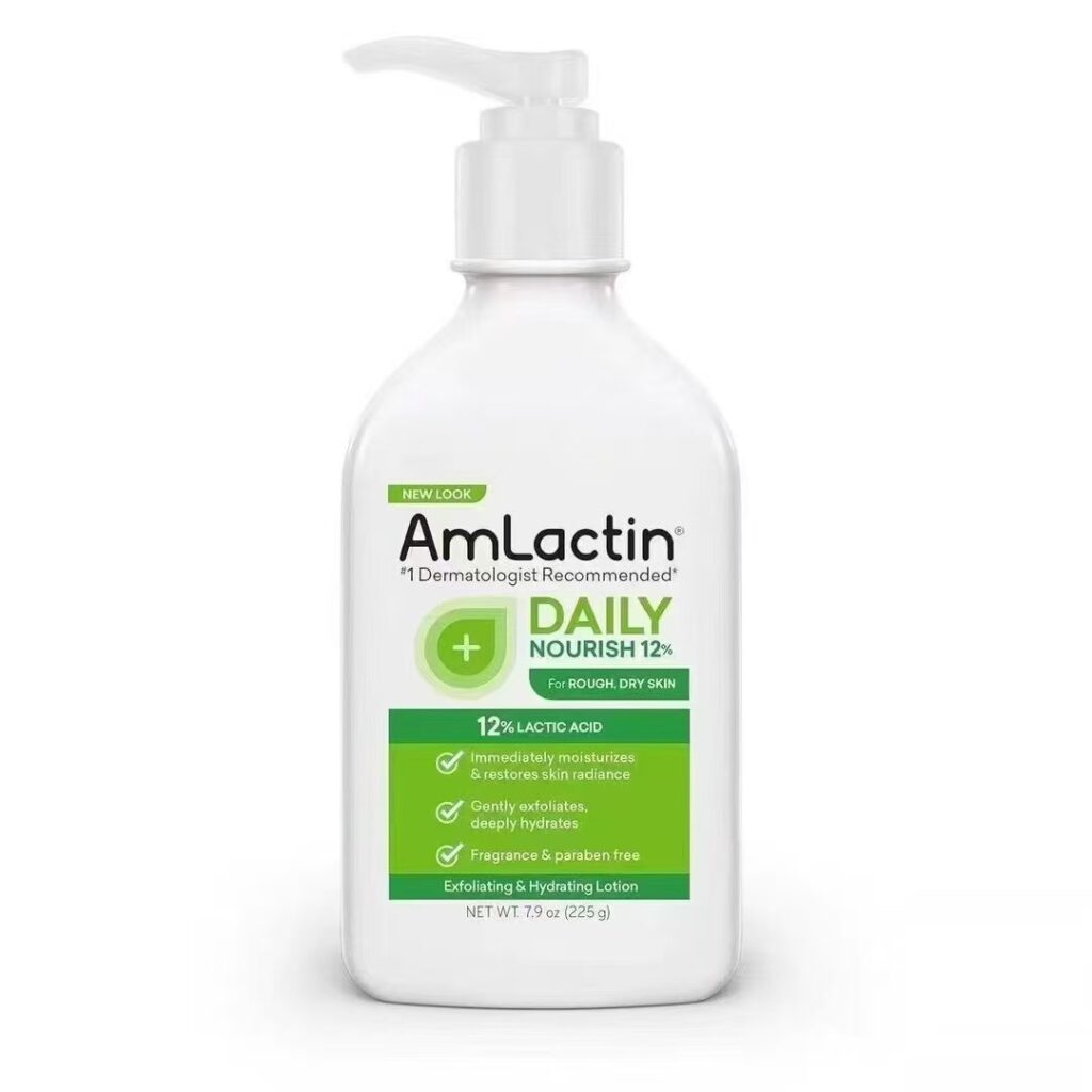 AmLactin Daily Nourish 12% Lactic Acid Exfoliating & Hydrating Lotion 225g AHA smoothing moisturizer for rough dry skin