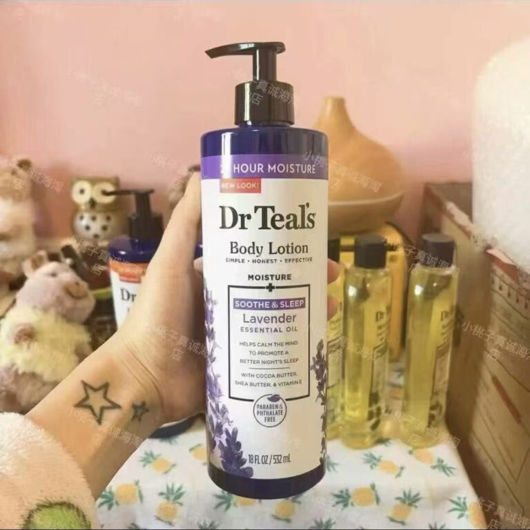 Dr Teal's Lavender Soothe & Sleep Body Lotion 532ml 24h moisture cocoa shea butter vitamin E calming lavender aromatherapy sleep aid hydrating body cream paraben free