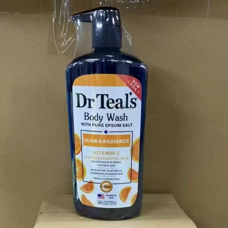 Dr Teal's Glow & Radiance Vitamin C Citrus Body Wash with Pure Epsom Salt 710ml brightening moisturizing shea butter aloe vera gentle cleansing shower gel