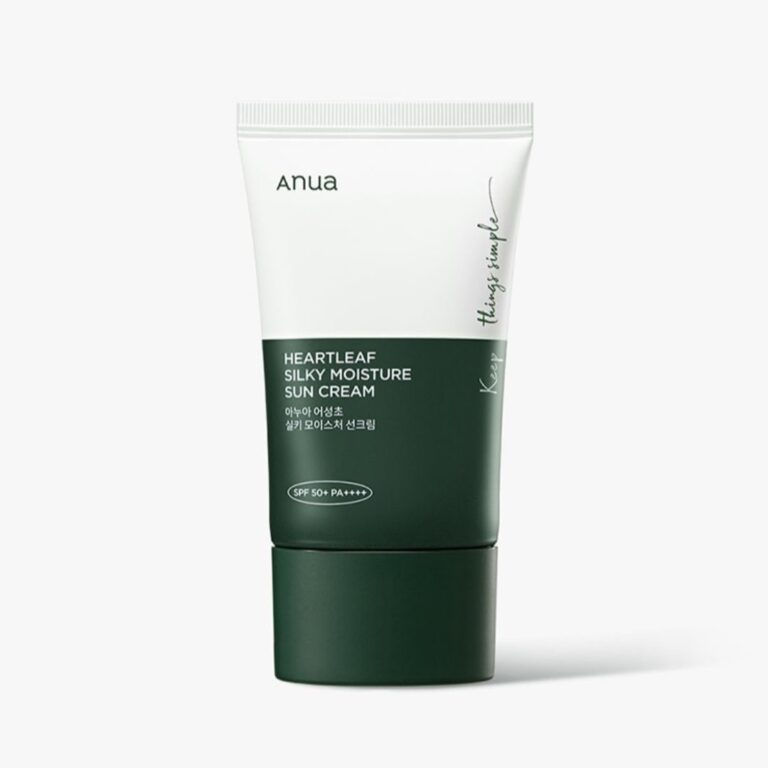 Anua Heartleaf Silky Moisture Sun Cream SPF50+ PA++++ calming sensitive Korean facial sunscreen