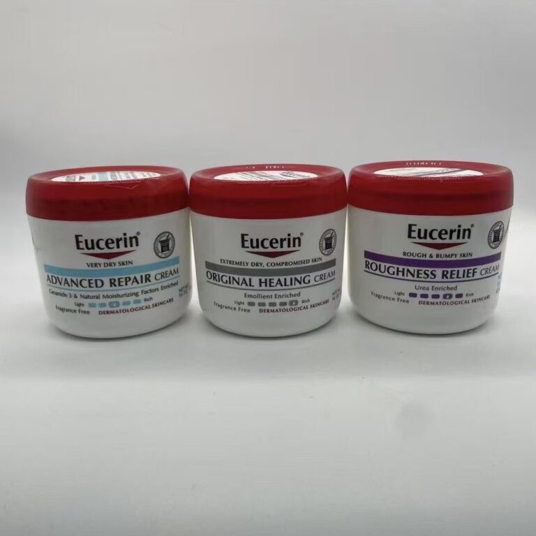 Eucerin 3-pack repair cream collection Advanced Repair Original Healing Roughness Relief ceramide urea NMF fragrance free body moisturizer for very dry compromised rough bumpy keratosis sensitive skin