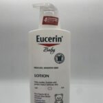 Eucerin Baby Lotion delicate sensitive skin pro-vitamin B5 natural shea butter fragrance free hypoallergenic pediatrician recommended gentle daily moisturizer for newborn infant dry skin
