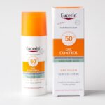 Eucerin Oil Control SPF50+ Dry Touch Sun Gel-Creme L-Carnitine matte oil control sunscreen advanced spectral UVA UVB protection non-comedogenic fragrance free for oily acne blemish prone skin