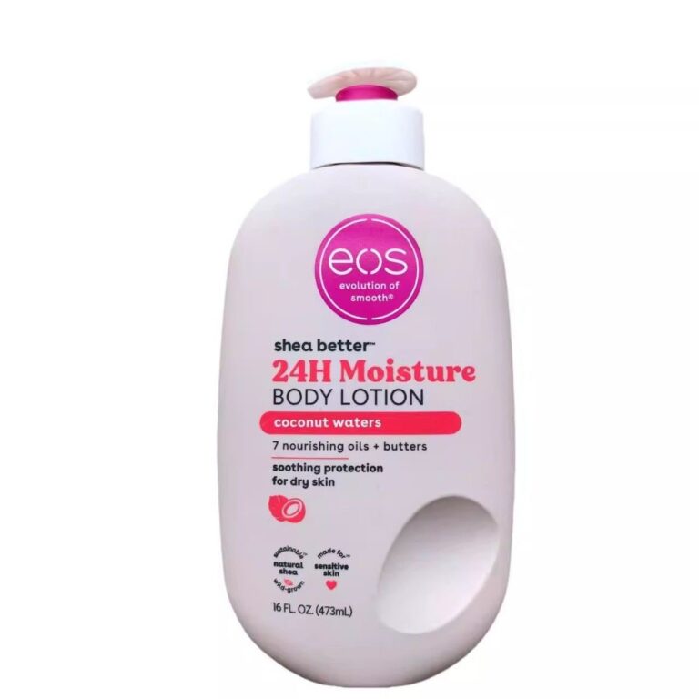 eos Shea Better 24H Moisture Coconut Waters Body Lotion 473ml wild natural shea butter 7 nourishing oils long lasting 24hr hydrating body cream soothing dry sensitive skin fresh tropical coconut scented body moisturizer